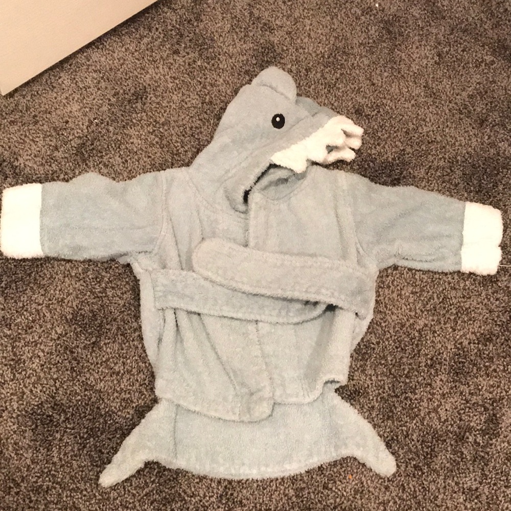 Baby shark terry robe